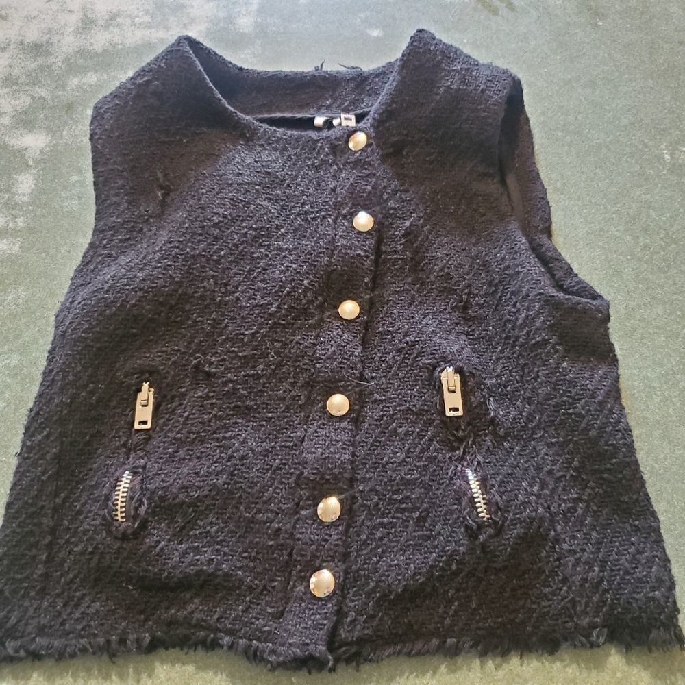 Iro florence destroyed black vest sz 2
